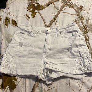 White Jean Shorts